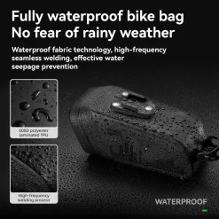 ROCKBROS Bike Saddle Bag Waterproof with Brake Sensor Tail Light