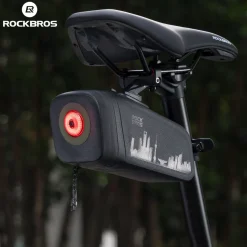 ROCKBROS Bike Saddle Bag Waterproof with Brake Sensor Tail Light