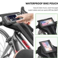 ROCKBROS Bike Sweat Guard Bicycle Trainer Sweat Net with Phone Pouch below 6.2’’
