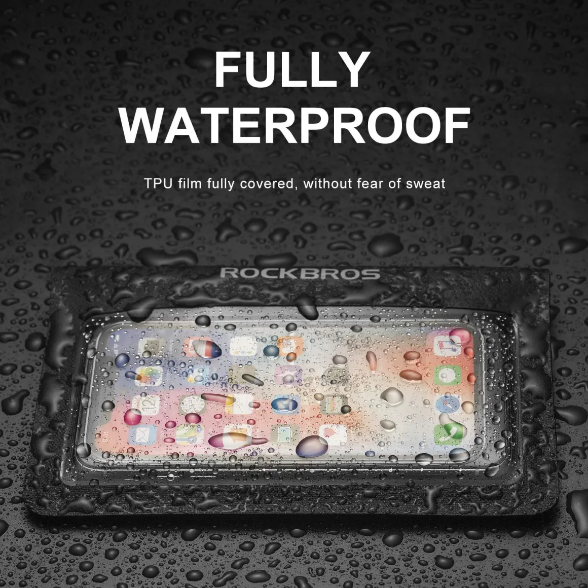 ROCKBROS Bike Sweat Guard Bicycle Trainer Sweat Net with Phone Pouch below 6.2’’