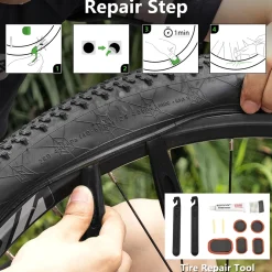 ROCKBROS Bike Tool Kit with Tire Pump, Multi-Function Tool, Patches, Portable Repair Bag