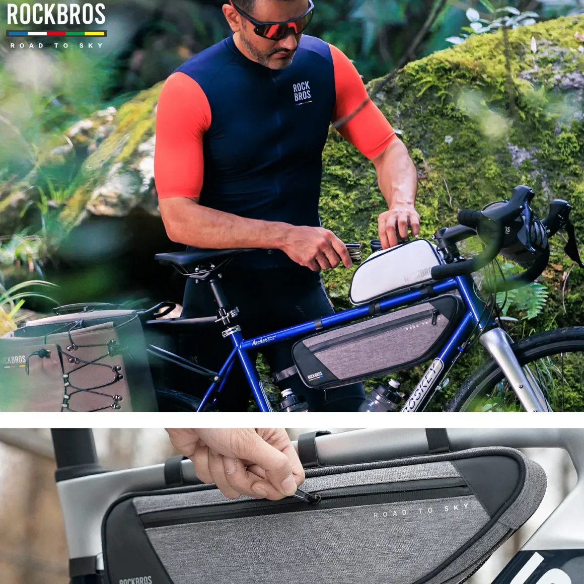 ROCKBROS Bike Triangle Bag-Road to sky