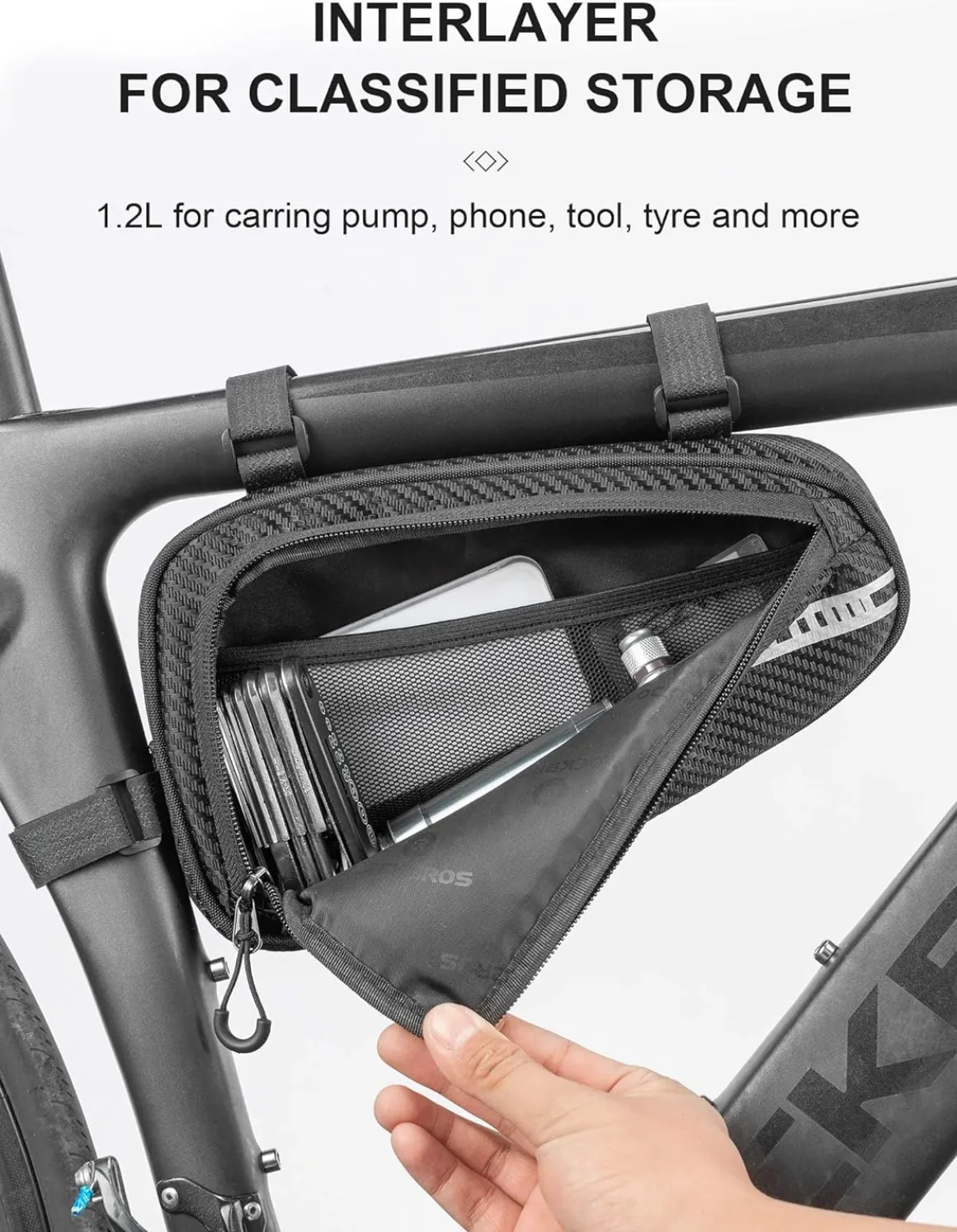 ROCKBROS Bike Triangle Bag Storage Bag Bicycle Frame Pouch Bag