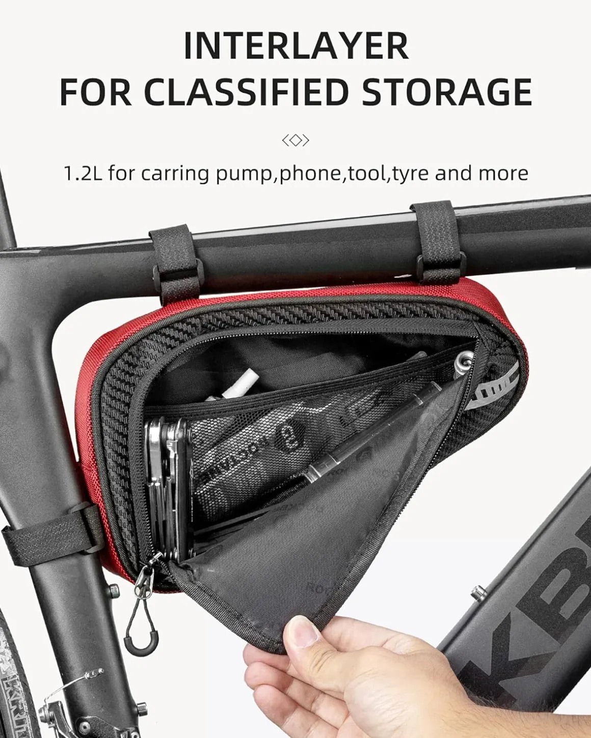 ROCKBROS Bike Triangle Bag Storage Bag Bicycle Frame Pouch Bag