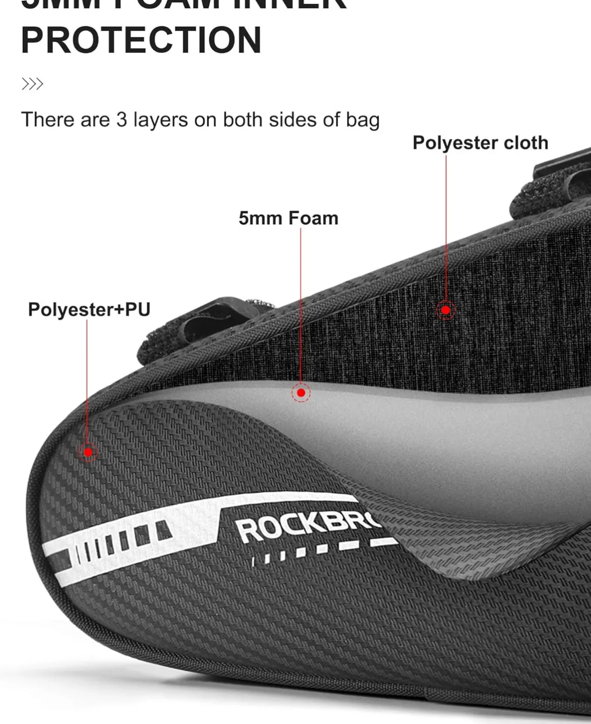 ROCKBROS Bike Triangle Bag Storage Bag Bicycle Frame Pouch Bag