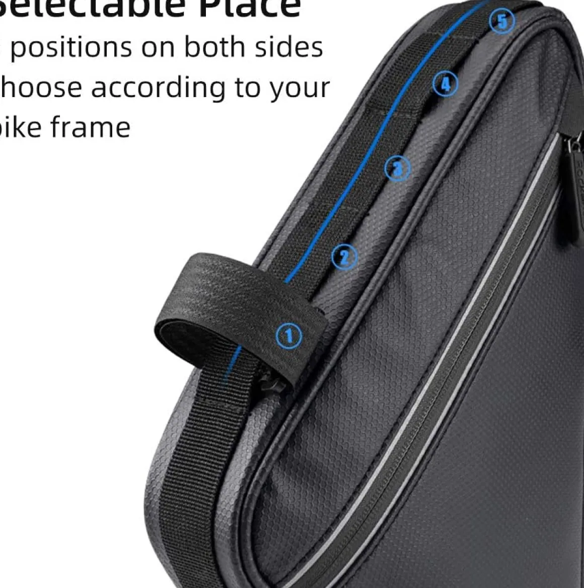 ROCKBROS Bike Triangle Frame Bag, with Two Side Pockets, 1.5L