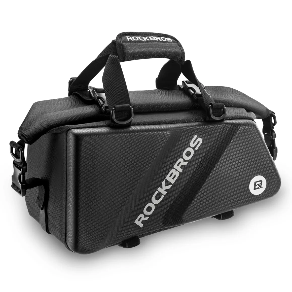 ROCKBROS Bike Trunk Bag Top Expandable Rear Rack Bag, EVA Hard Shell