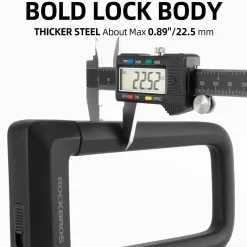 ROCKBROS Bike U Lock, Heavy Duty Anti Theft Bike U Lock with Cable Silicone Cover