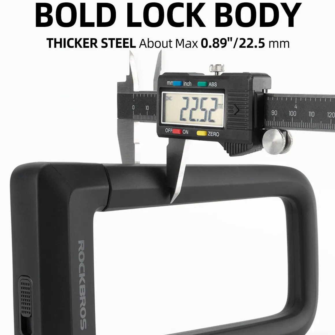 ROCKBROS Bike U Lock, Heavy Duty Anti Theft Bike U Lock with Cable Silicone Cover