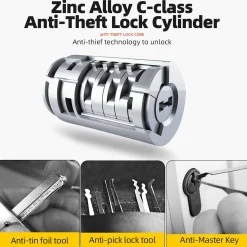 ROCKBROS Bike U Lock, Heavy Duty Anti Theft Bike U Lock with Cable Silicone Cover