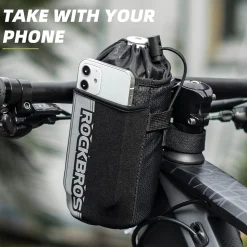 ROCKBROS Bike Water Bottle Holder Bag Handlebar Stem Bag