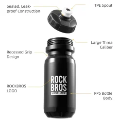 ROCKBROS Bike Water Bottle Squeeze Bicycle Water Bottle BPA-Free
