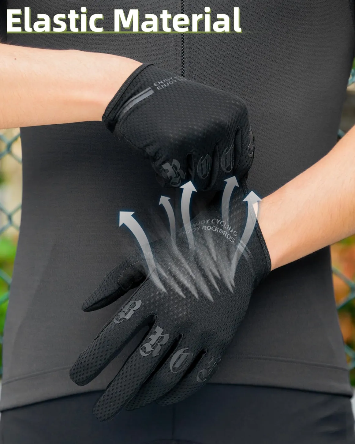ROCKBROS Breathable Cycling Gloves for Men - Touchscreen MTB Gloves