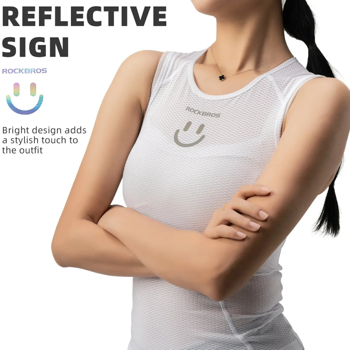 ROCKBROS Breathable Mesh Sleeveless Quick Dry Slim Cycling Base Layer for Women