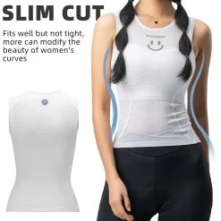 ROCKBROS Breathable Mesh Sleeveless Quick Dry Slim Cycling Base Layer for Women