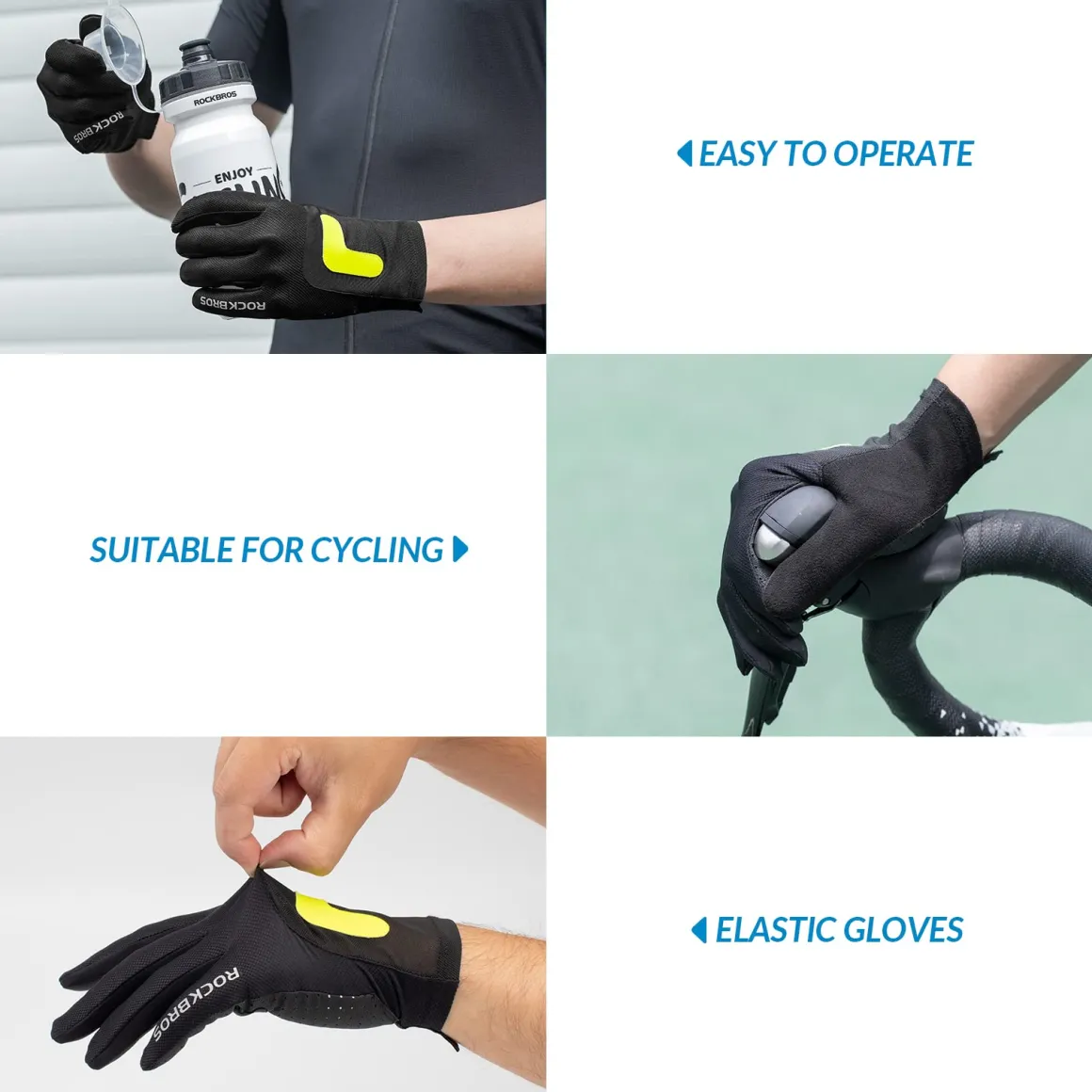 ROCKBROS Breathable Touchscreen Non-Slip Lightweight Cycling Gloves for MTB