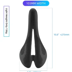 ROCKBROS Carbon Fiber Bike Saddle Lightweight Shock-Absorbing Comfort for Men Women