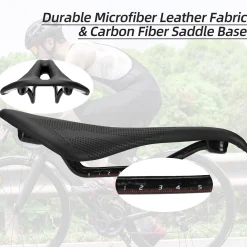 ROCKBROS Carbon Fiber Bike Saddle Lightweight Shock-Absorbing Comfort for Men Women