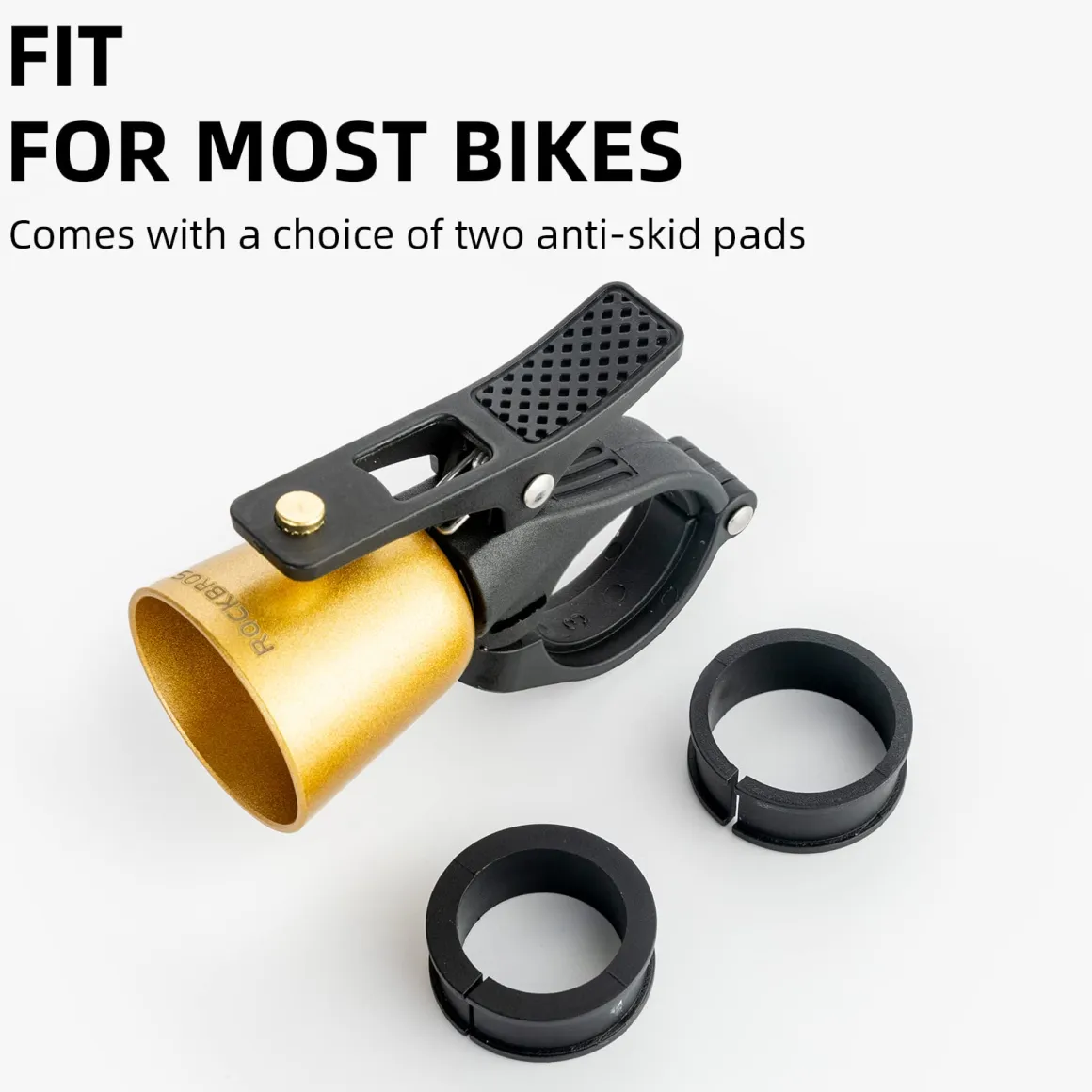 ROCKBROS Classic Brass Bike Bell Loud Easy Install Fits Most Handlebars