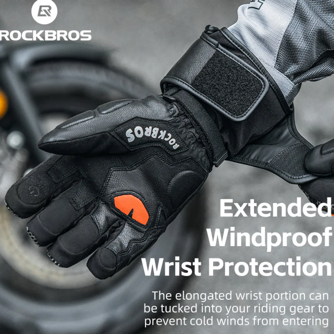 ROCKBROS Cold Weather Warm Motorcycle Winter Gloves for Men with Touchscreen