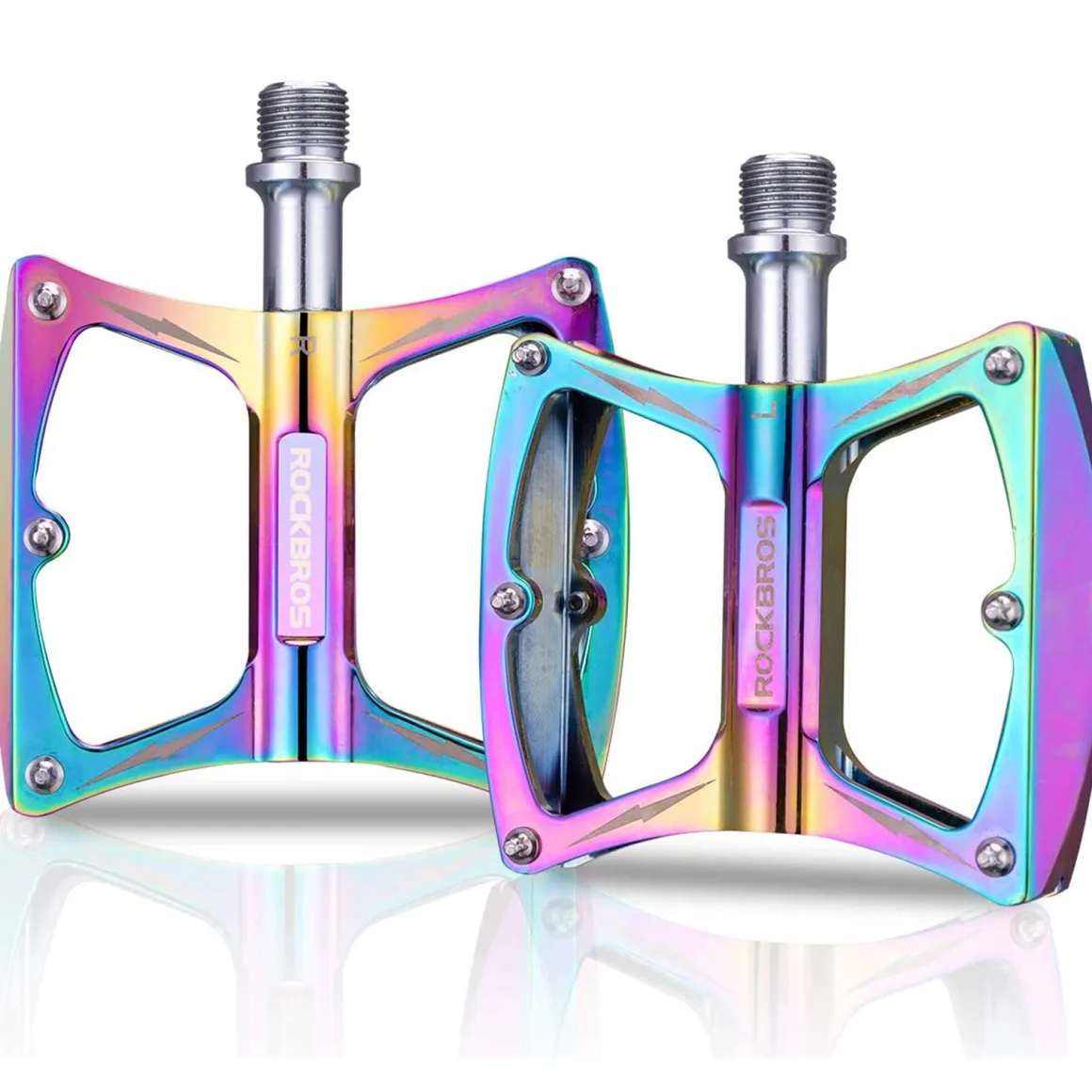 ROCKBROS Colorful MTB Bike Pedals Durable Aluminum Anti-Skid 3 Bearings 9/16" Platform