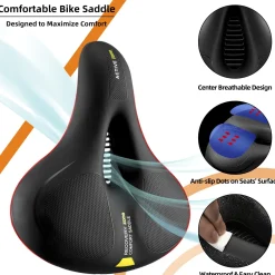 ROCKBROS Comfort Bike Saddle Soft Wide Seat for Men Women with Shock Absorption
