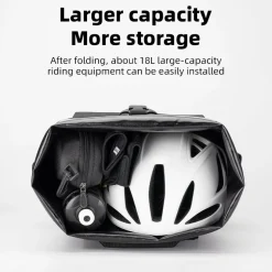 ROCKBROS Convertible Waterproof Bike Rack Bag 18L Adjustable Capacity Backpack Straps
