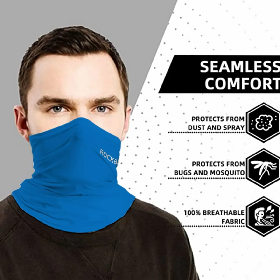 ROCKBROS Cooling Neck Gaiter Bandana Face Mask Summer Half Face Scarf for Cycling Fishing