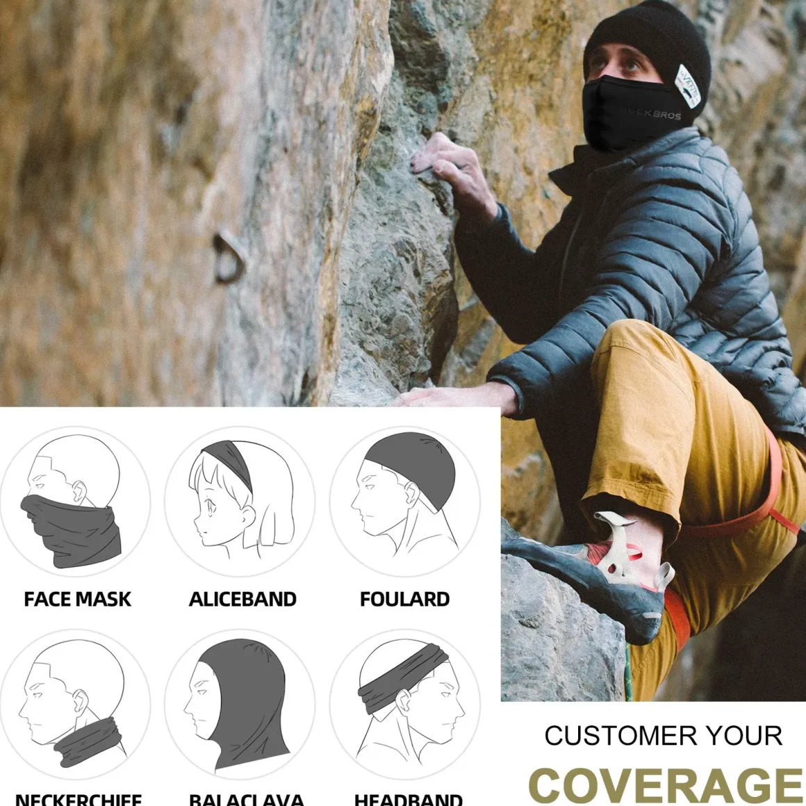 ROCKBROS Cooling Neck Gaiter Bandana Face Mask Summer Half Face Scarf for Cycling Fishing