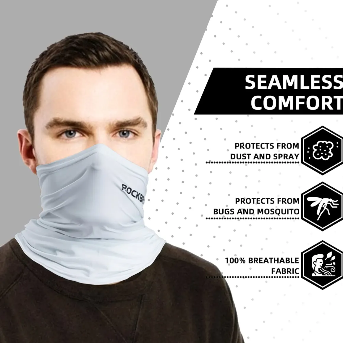 ROCKBROS Cooling Neck Gaiter Bandana Face Mask Summer Half Face Scarf for Cycling Fishing