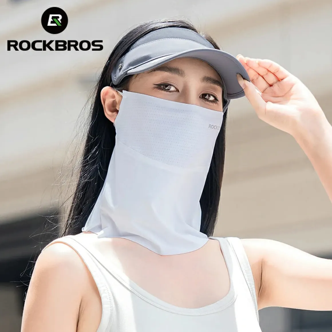ROCKBROS Cooling Neck Gaiter with Ear Loops – UV Protection for Cycling