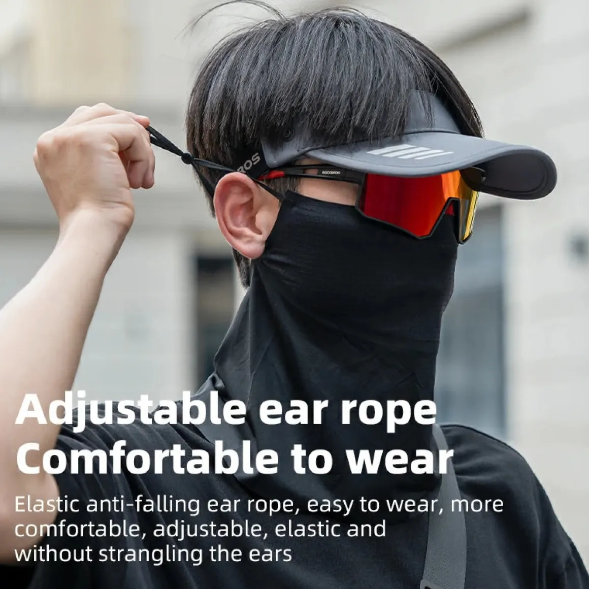 ROCKBROS Cooling Neck Gaiter with Ear Loops – UV Protection for Cycling