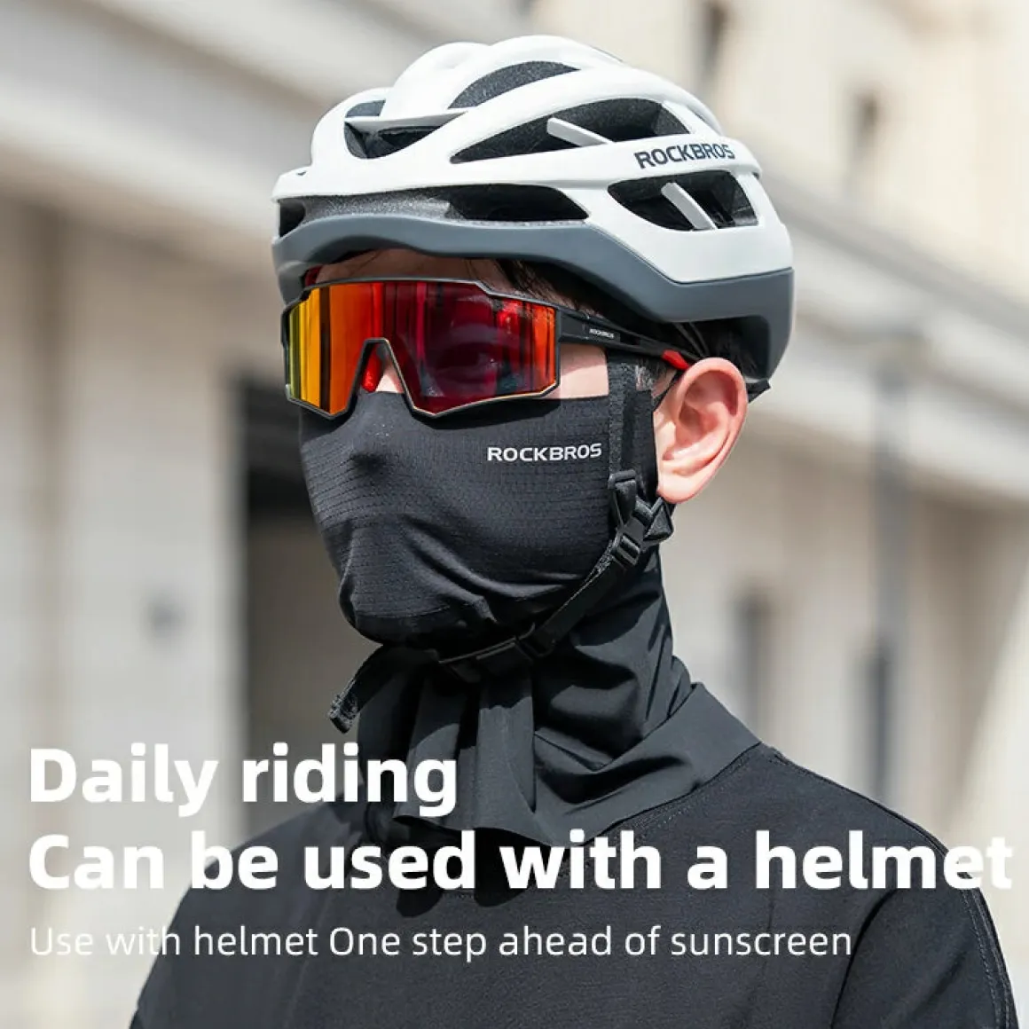 ROCKBROS Cooling Neck Gaiter with Ear Loops – UV Protection for Cycling