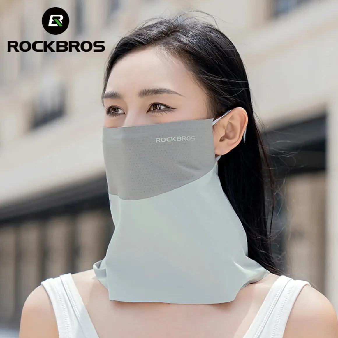 ROCKBROS Cooling Neck Gaiter with Ear Loops – UV Protection for Cycling