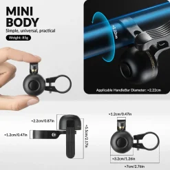 ROCKBROS Copper Alloy Bike Bell Clear Loud 100dB Sound, Sturdy Bell for Handlebars