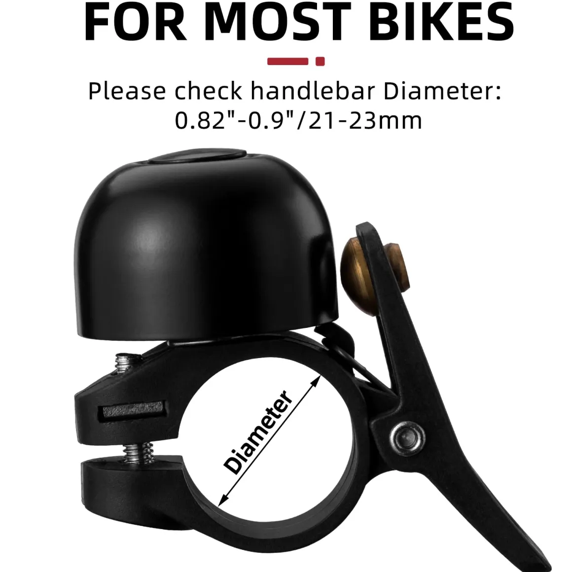 ROCKBROS Copper Alloy Bike Bell, Loud Classic Ring, Fits 21-23mm Handlebars for Adults