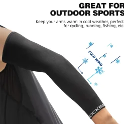 ROCKBROS Cycling Arm Warmers for Men and Women Thermal Knit Arm Sleeves for Running Football Driving