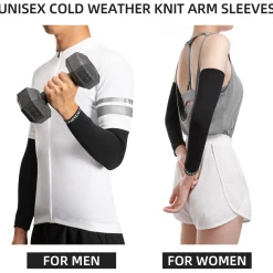 ROCKBROS Cycling Arm Warmers for Men and Women Thermal Knit Arm Sleeves for Running Football Driving