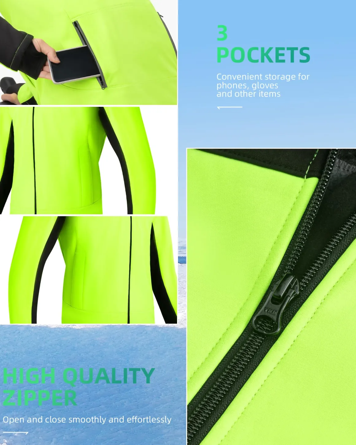 ROCKBROS Cycling Bike Winter Thermal Windproof Jackets for Men Cold Weather Hiking