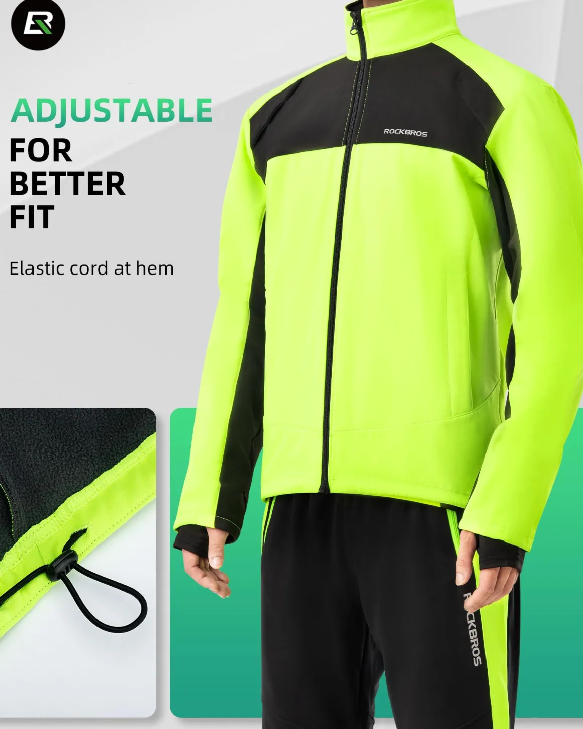 ROCKBROS Cycling Bike Winter Thermal Windproof Jackets for Men Cold Weather Hiking