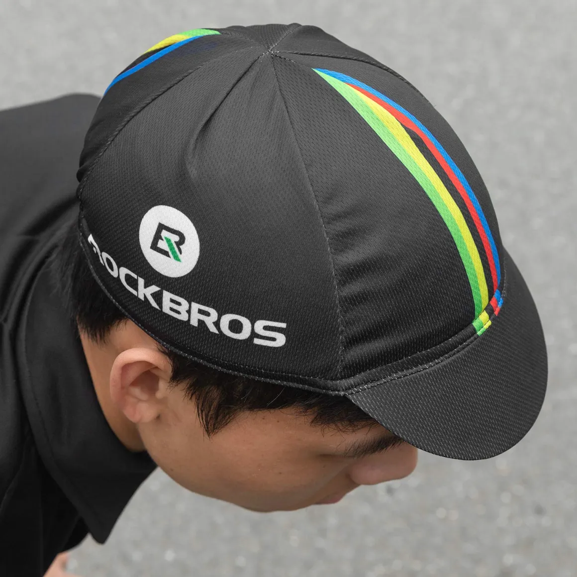 ROCKBROS Cycling Cap Sun Visor Ployester Breathable Rainbow Hat for Men Women