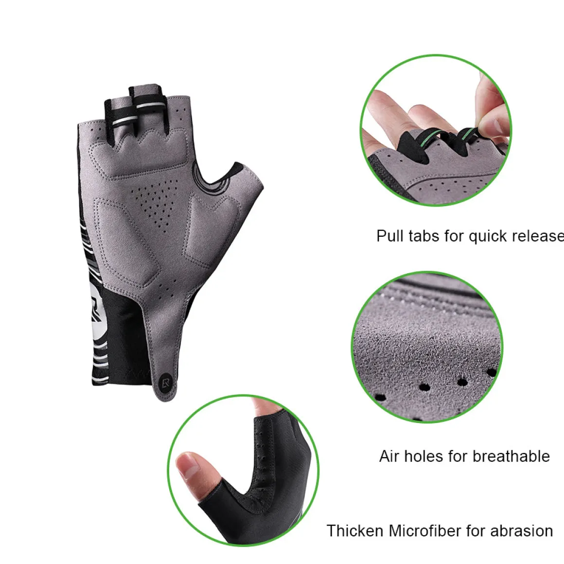 ROCKBROS Cycling Gloves Fitness Half Finger Extension Outdoor Mountaineering