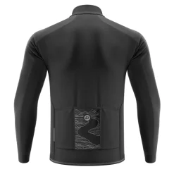 ROCKBROS Cycling Jersey Men Long Sleeve Bike Shirt with Full Zipper Rear Pocket