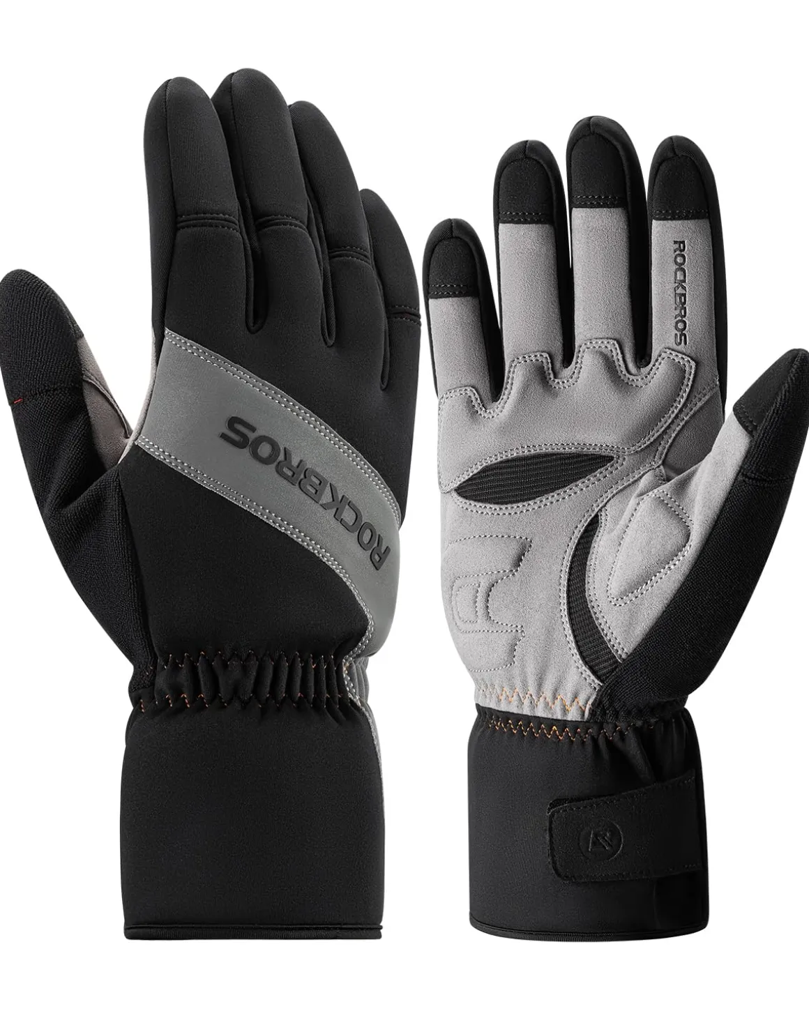 ROCKBROS Cycling Winter Bike Windproof Thermal Gloves with Touchscreen Fingers