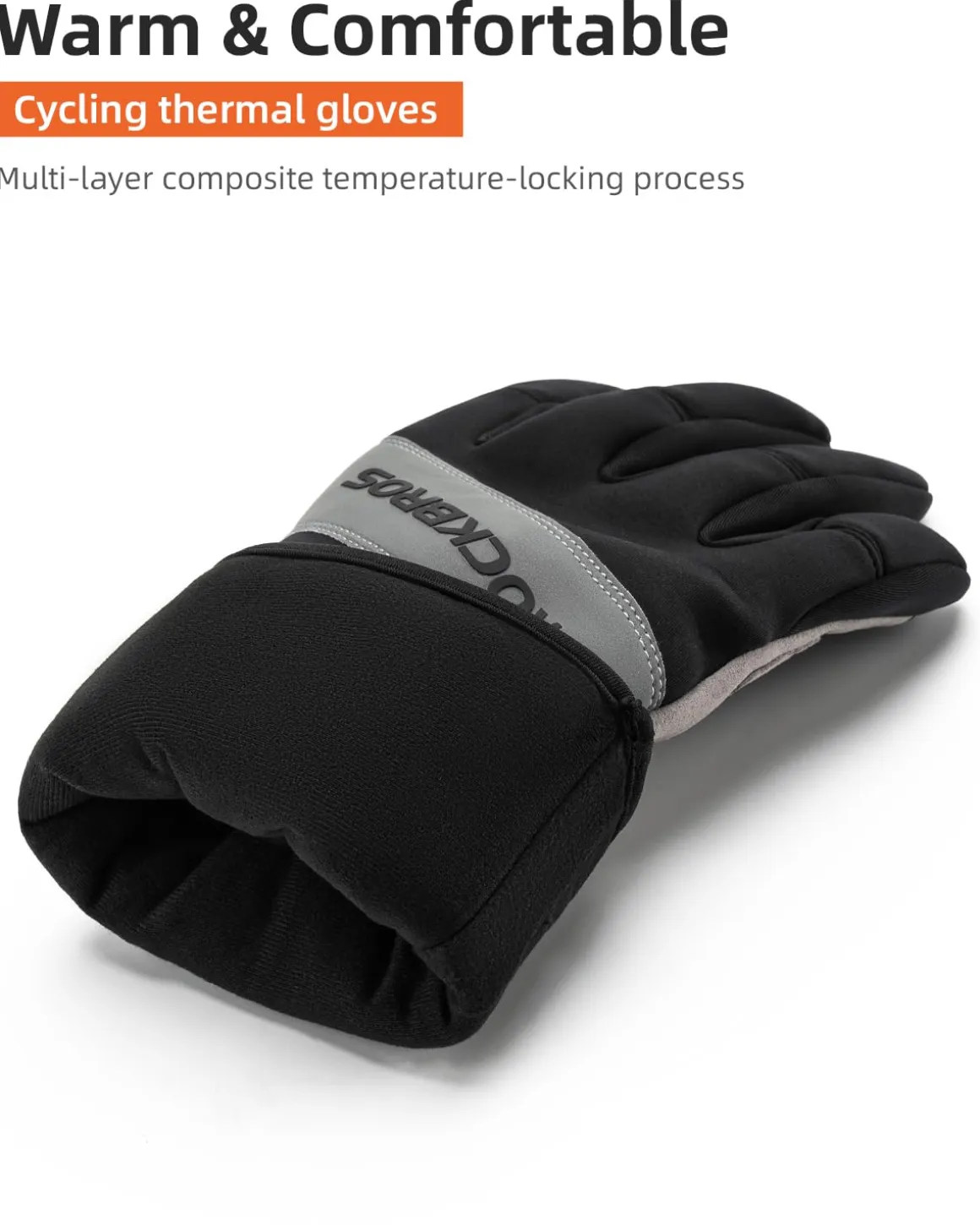 ROCKBROS Cycling Winter Bike Windproof Thermal Gloves with Touchscreen Fingers
