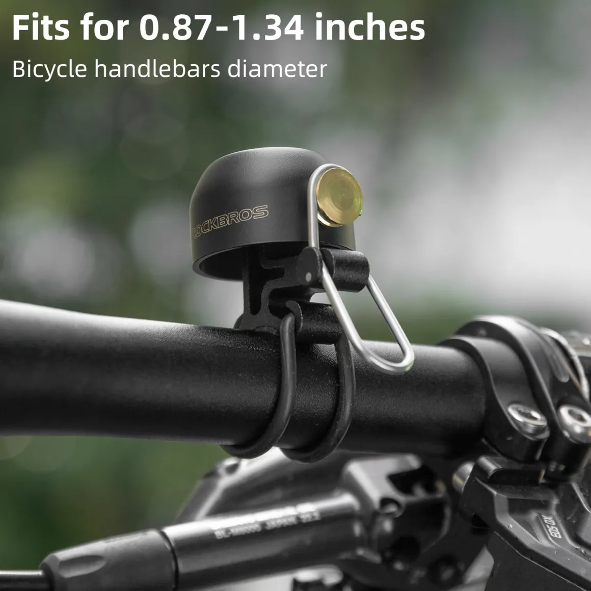 ROCKBROS 100dB Bike Bell, Loud Bicycle Bell for Adults & Kids, Fits 0.87-1.34in Handlebars