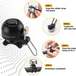 ROCKBROS 100dB Bike Bell, Loud Bicycle Bell for Adults & Kids, Fits 0.87-1.34in Handlebars