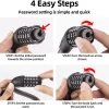ROCKBROS 5-Digit Combination Bike Lock Lightweight Anti-Theft Cable Black
