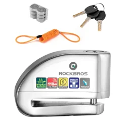 ROCKBROS Disc Brake Lock Motorcycle Alarm Lock Anti-Theft 110db Motorcycle Lock with Reminder Cable Disc Brake vehicle