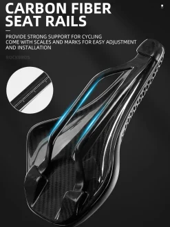 ROCKBROS 3D Printed Carbon Bike Saddle Ergonomic Ultralight Seat